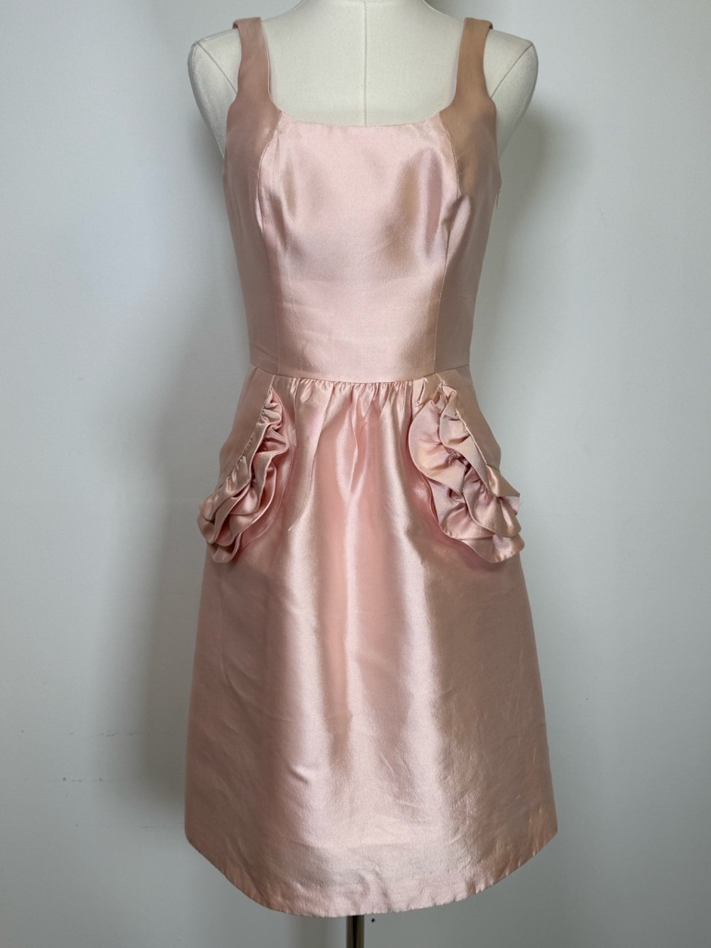 Kirribilla San Francisco Sleeveless Silk Blend Dress Ruffle Pockets Women’s 4